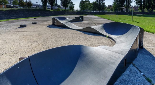 Pumptracková dráha na ovál bývalého fotbalového stadionu za lázněmi